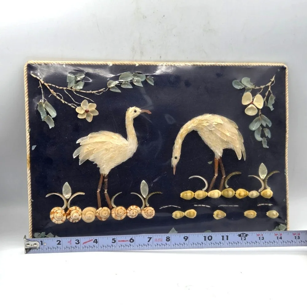 3 D‎ Shell Wall Art 2 Birds Sea World 1972 VINTAGE One of A Kind Signed